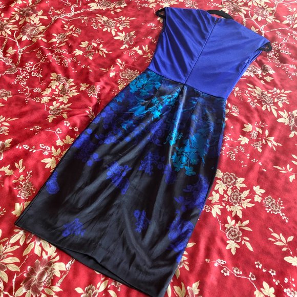 *NWT* Cobalt Draped-Front Floral-Print Sleeveless Dress - Made in Canada - XXS - Picture 8 of 16